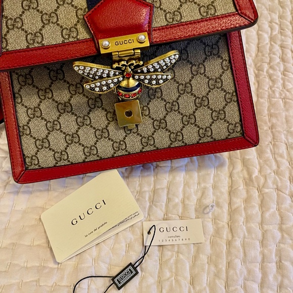 Gucci Queen Margaret NWT small top handle bag GG coated canvas w leather - Picture 10 of 16